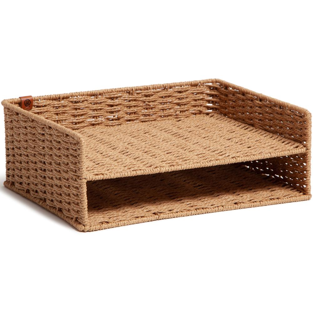 U Brands Woven Paper Tray - Sturdy - Brown - 1 Each. Picture 1