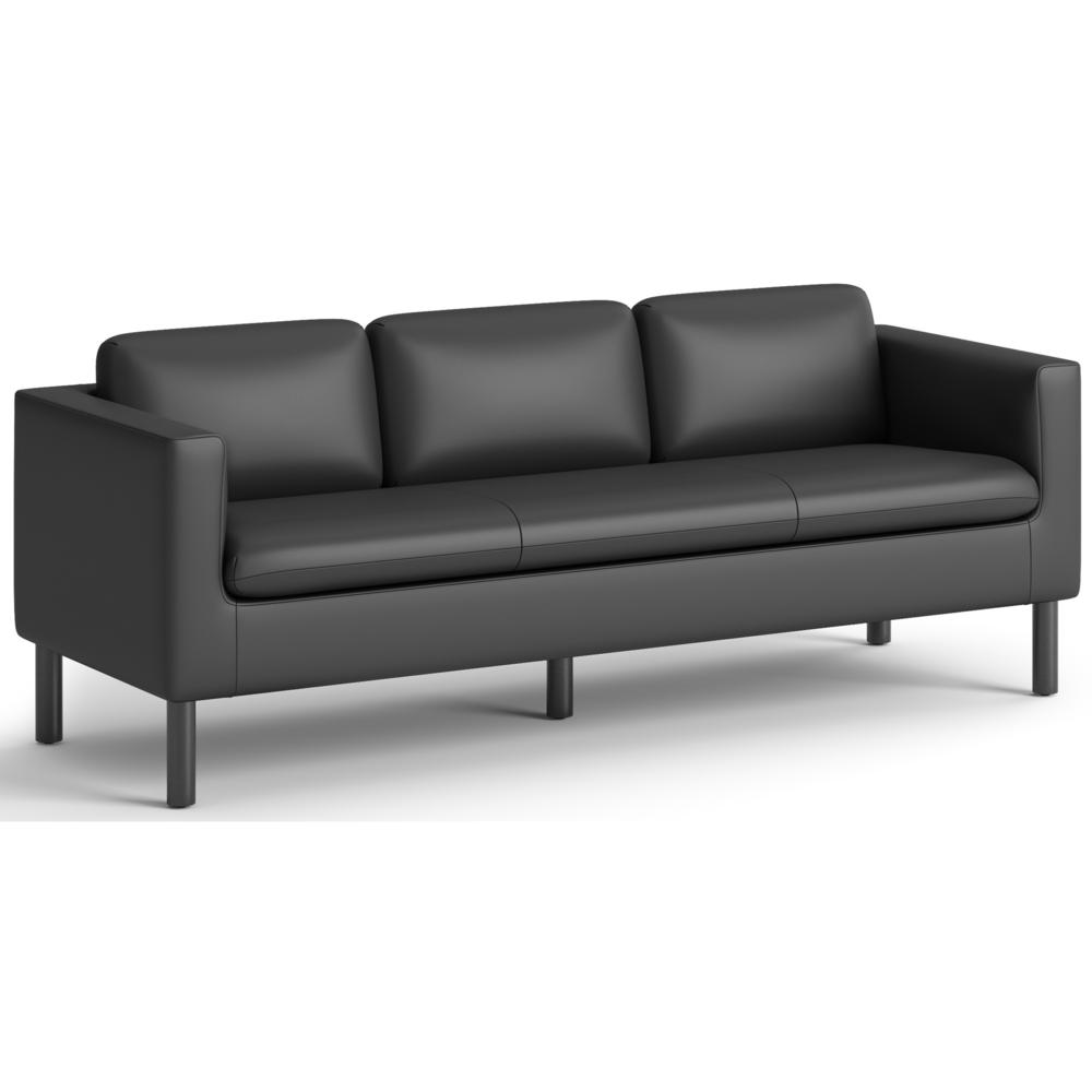 HON Parkwyn Lounge Sofa - 77" x 26.8"29" - Material: Polyurethane - Finish: Black. Picture 1
