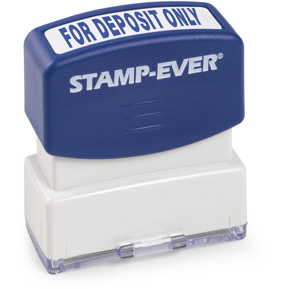 Trodat FOR DEPOSIT ONLY Pre-inked Stamp - Message Stamp - "FOR DEPOSIT ONLY" - 0.56" Impression Width x 1.69" Impression Length - 50000 Impression(s) - Blue - 1 Each - TAA Compliant. Picture 1