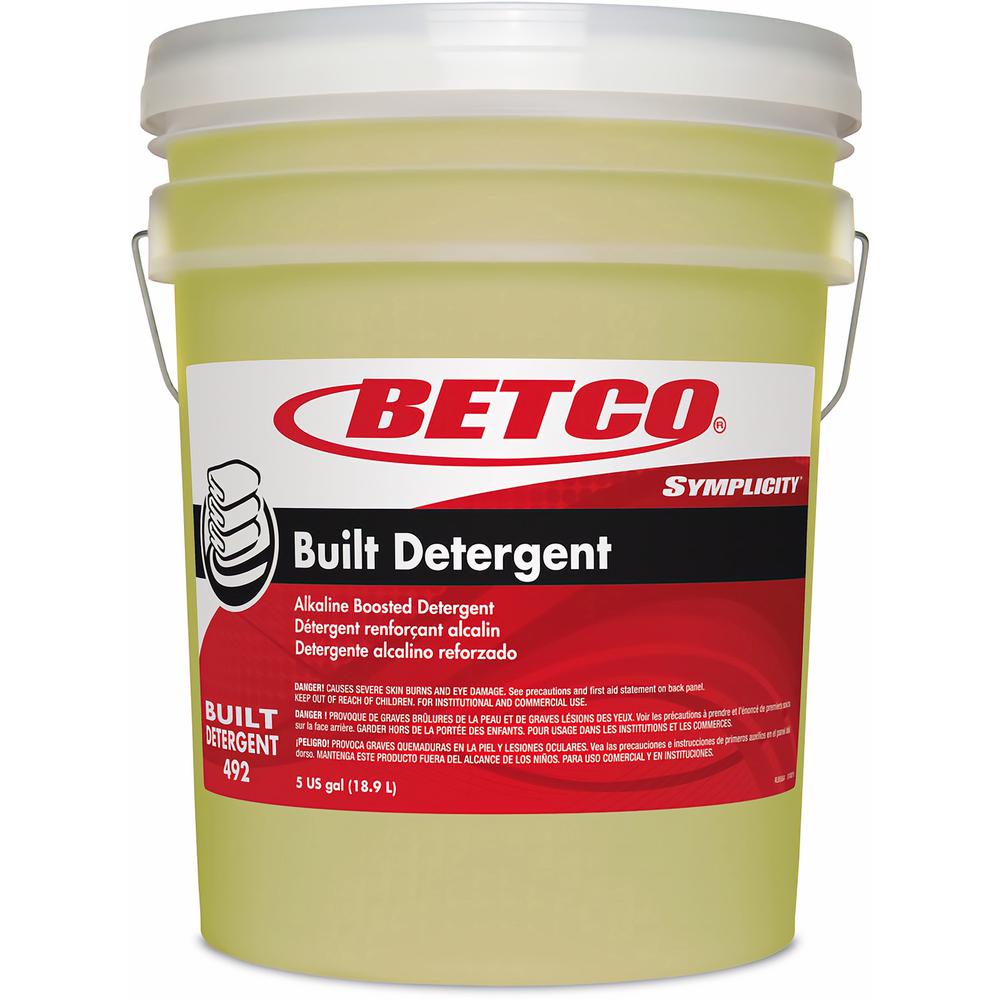 Betco Symplicity Built Laundry Detergent - Concentrate Liquid - 640 fl oz (20 quart) - 1 Each - Brilliant Neon Yellow. Picture 1