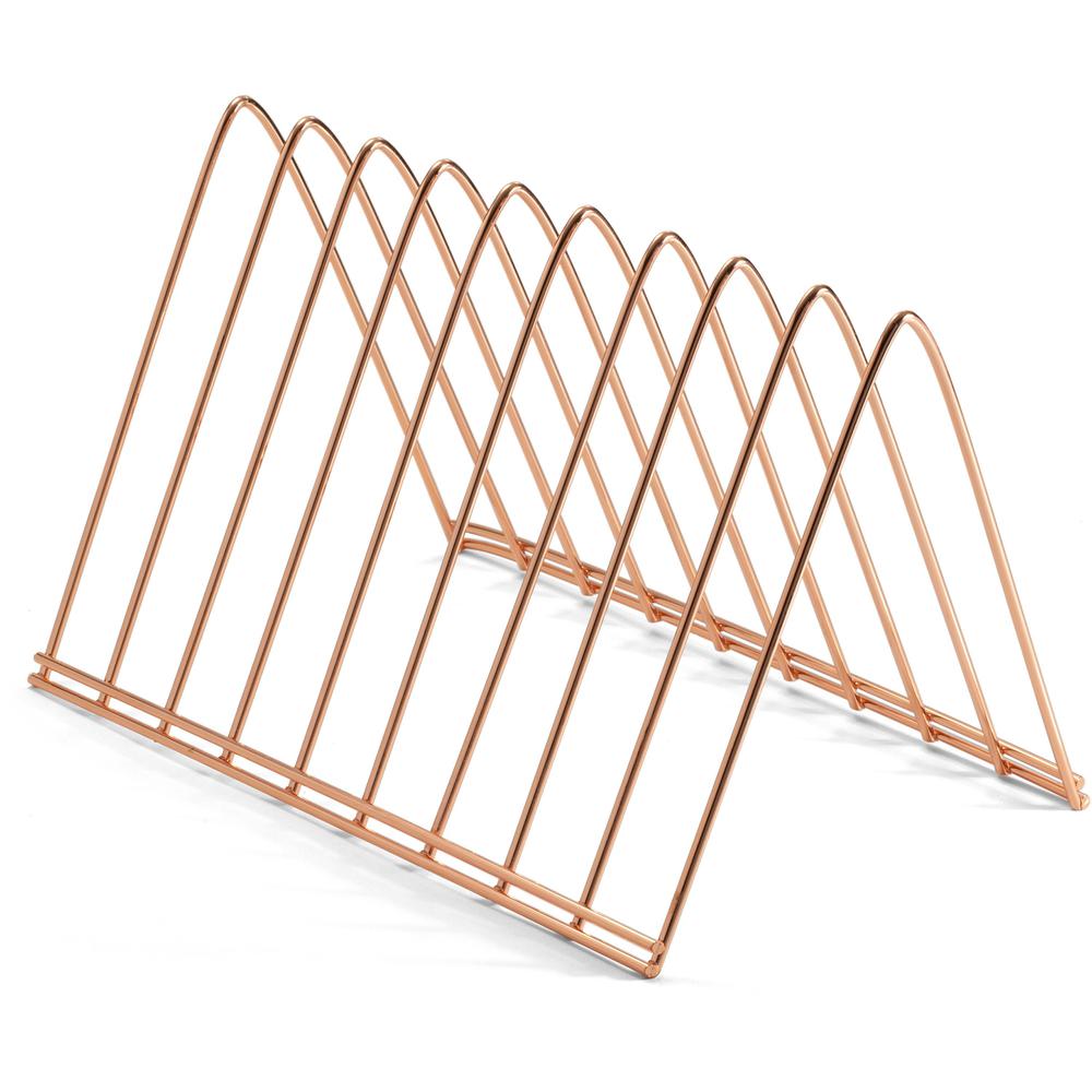 Officemate Triangle Wire Sorter, Rose Gold - 7" Height x 7" Width x 11" DepthDesktop - Sturdy - Rose Gold - Steel Wire - 1 Each. Picture 1