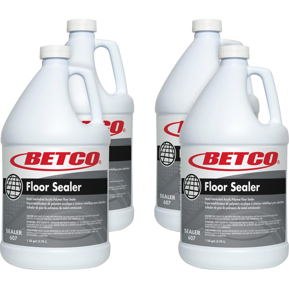 Betco Acrylic Floor Sealer - 128 fl oz (4 quart) - Characteristic Scent - 4 / Carton - Durable, Detergent Resistant, Non-yellowing, Non-powdering, Water Based, Long Lasting - Clear, Milky White. Picture 1