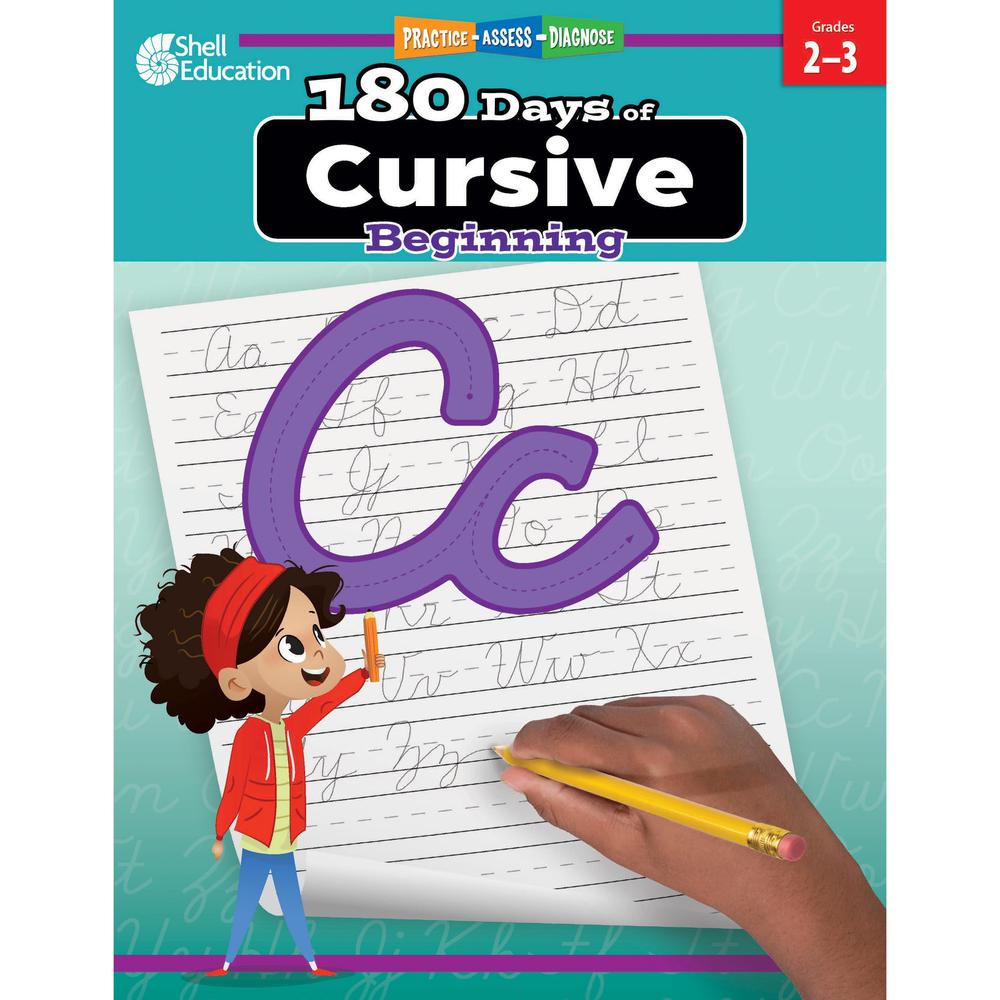 Shell Education 180 Days of Cursive: Beginning Printed Book - Book - Grade 2-3 - English. Picture 1
