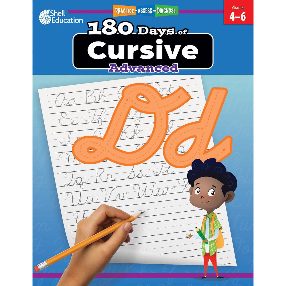 Shell Education 180 Days of Cursive: Advanced Printed Book - Book - Grade 4-6 - English. Picture 1