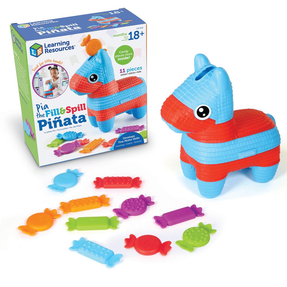 Learning Resources Pia the Fill & Spill Pinata - Skill Learning: Fine Motor, Color Identification, Counting - 1.5-2 Year - Multi. Picture 1