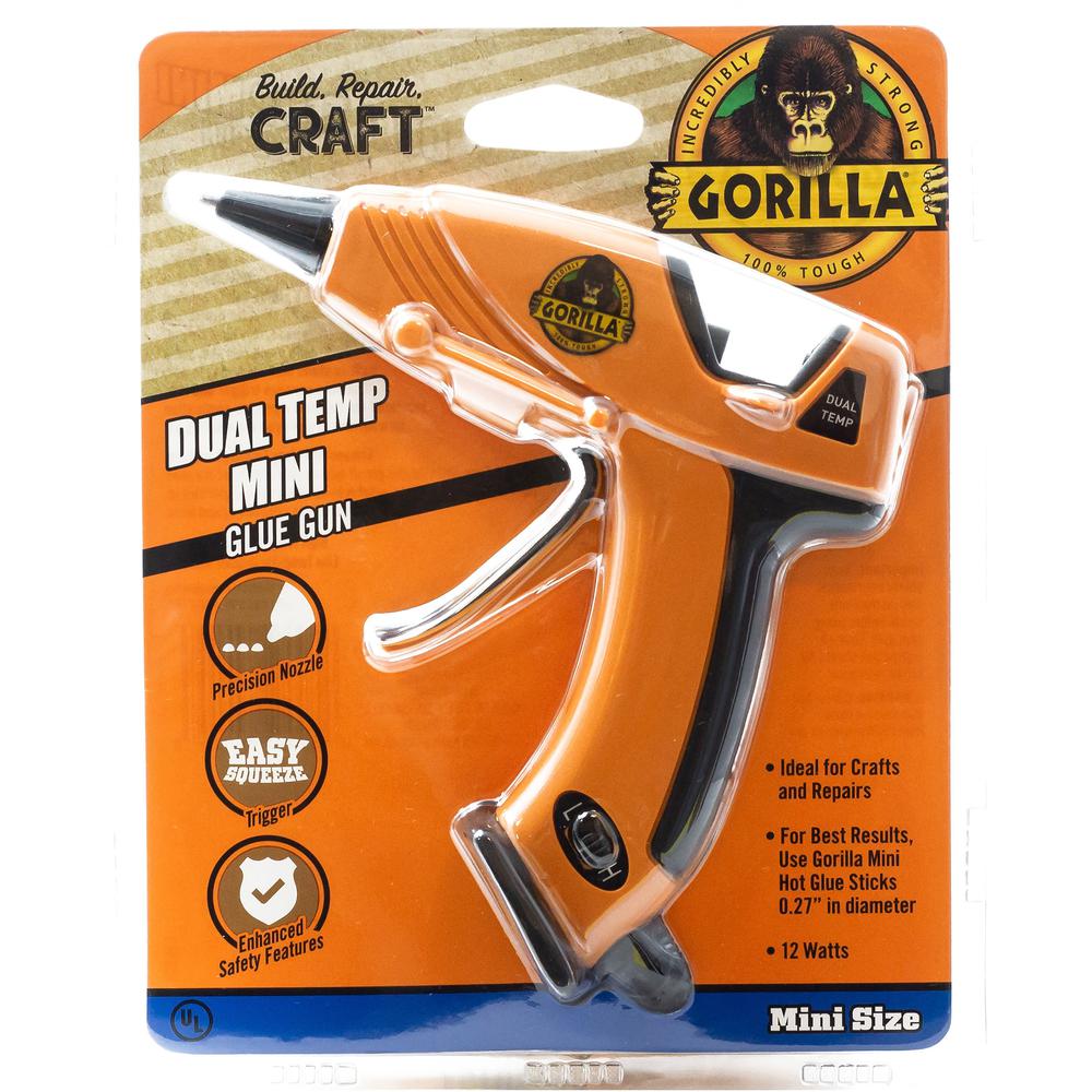 Gorilla Glue Dual Temp Mini Glue Gun - Orange, Black. Picture 1