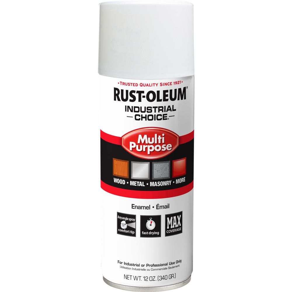 Rust-Oleum Industrial Choice Enamel Spray Paint - Aerosol - 12 fl oz - 1 Each - Gloss - White. Picture 1