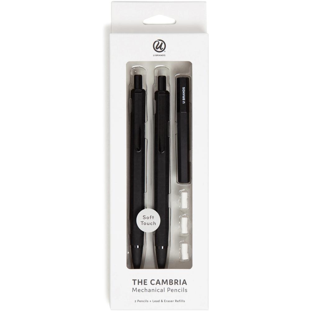 U Brands Cambria Mechanical Pencils - #2 Lead - Refillable - Matte Black Barrel - 1 Pack. Picture 1