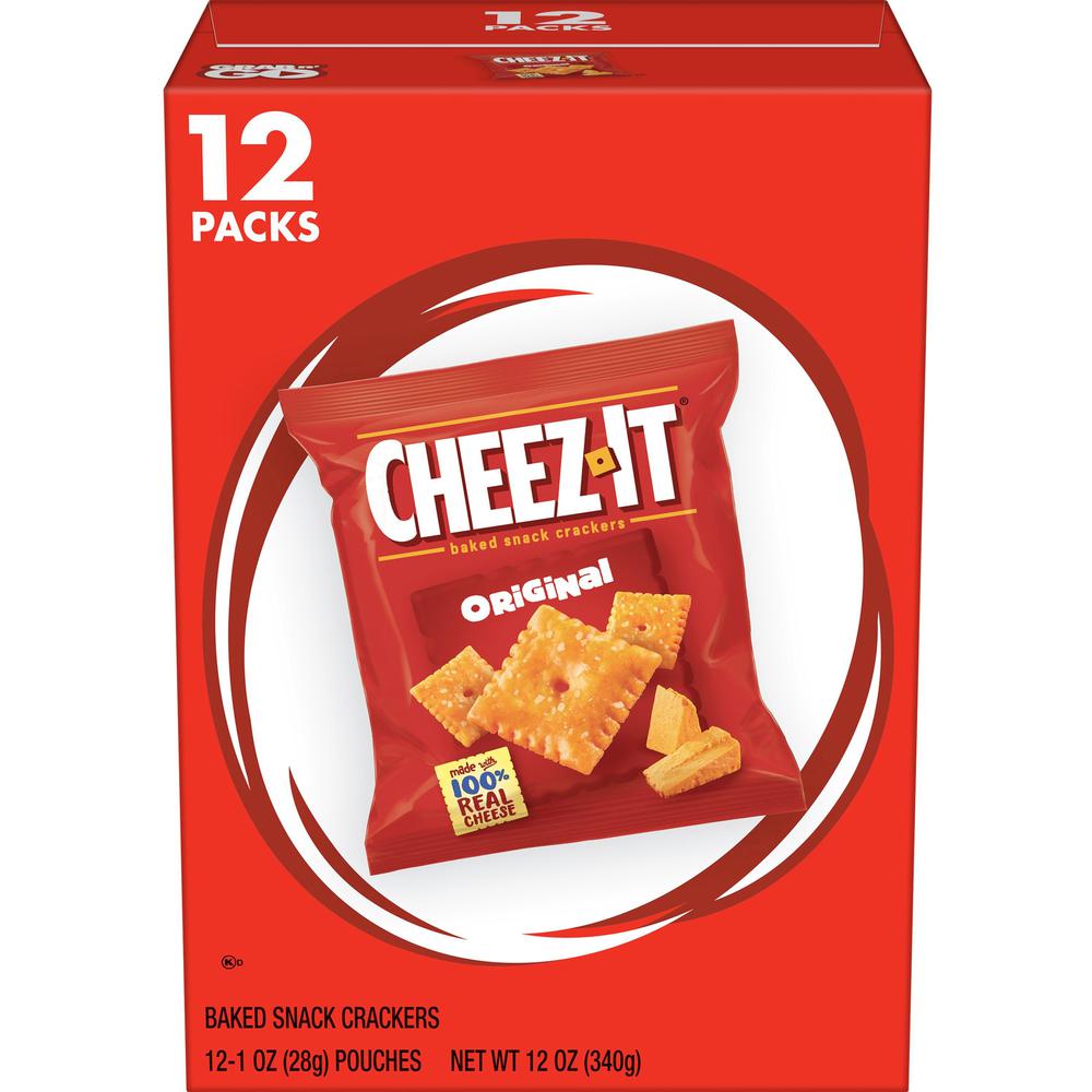 Cheez-It Cheez-It Original Baked Snack Crackers - Low Fat, Trans Fat Free - Original - 12 oz - 12 / Box. Picture 1