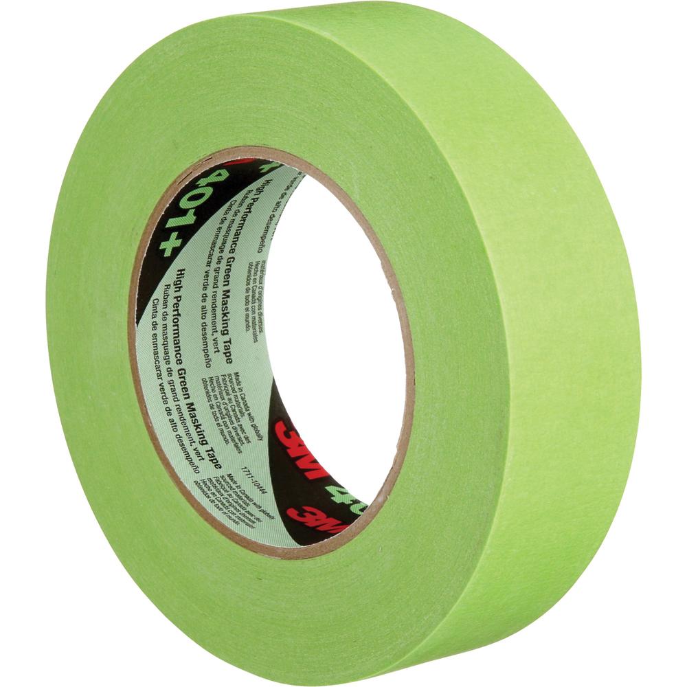 3M 401+ High Performance Green Masking Tape - Crepe Paper - Synthetic Rubber Backing - 1 Roll - Green. Picture 1