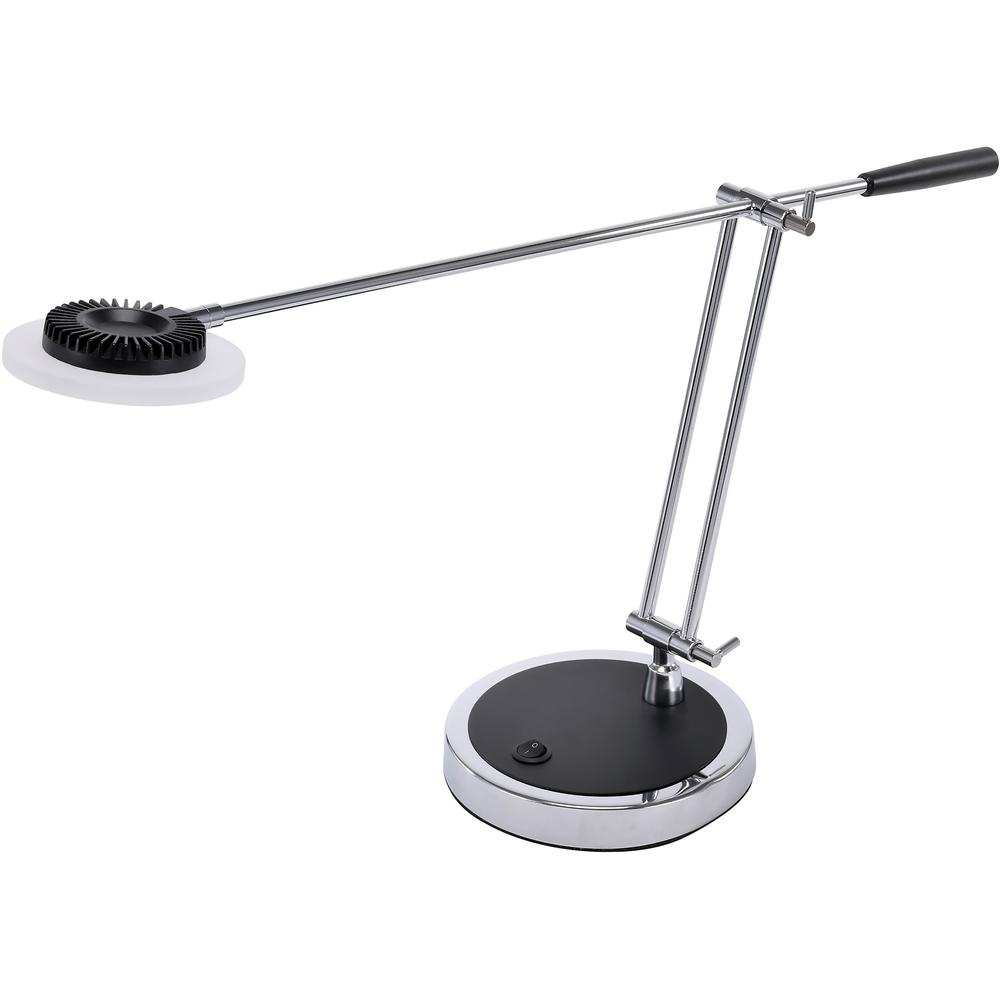 Bostitch Boom Arm Desk Lamp - 29.5" Height - 8 W LED Bulb - Polished Metal - Adjustable, Flicker-free, Glare-free Light, Eco-friendly - 450 lm Lumens - Desk Mountable - Chrome - for Office, Workspace,. The main picture.