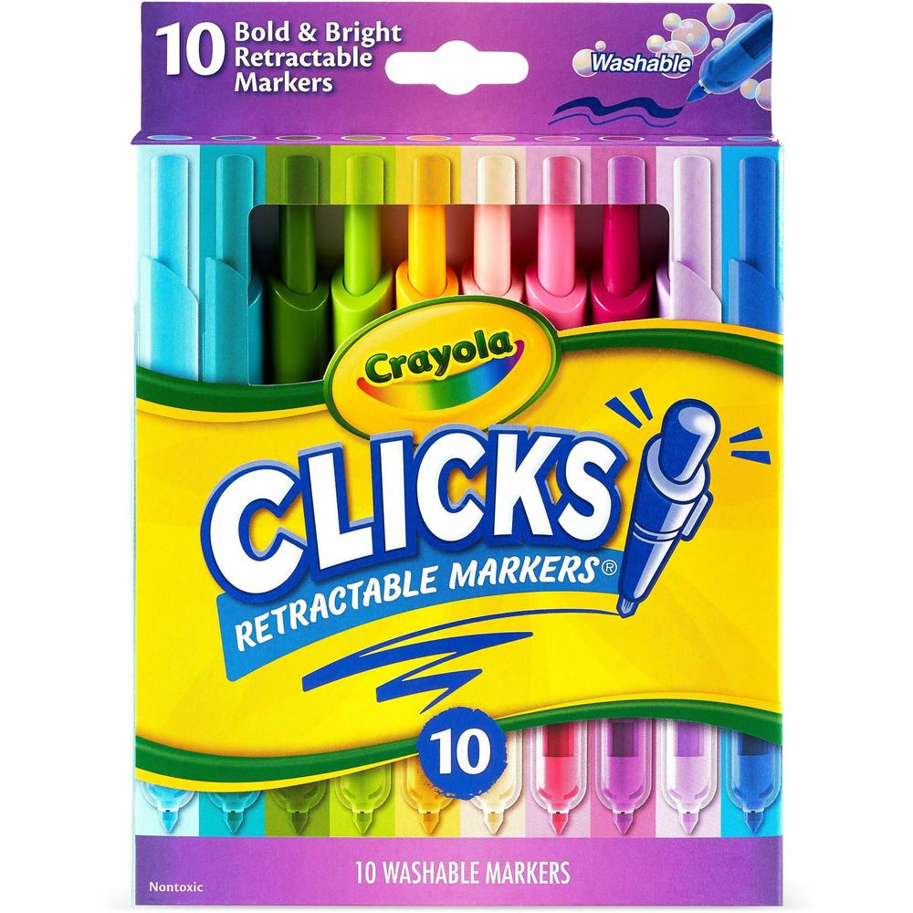 Crayola Clicks Retractable Markers - Bold Marker Point - Retractable - Multi - 1 Pack. Picture 1