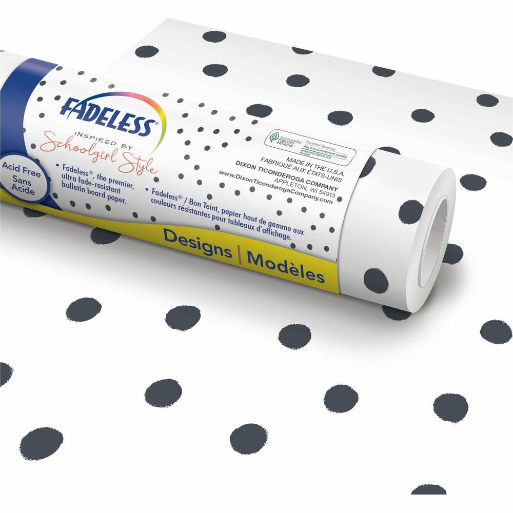 Fadeless Bulletin Board Paper Rolls - Art, Classroom, School, Home, Office, Decoration, Door, File Cabinet - 48"Width x 50 ftLength - 1 Roll - BFF Painted Dot - Paper. Picture 1