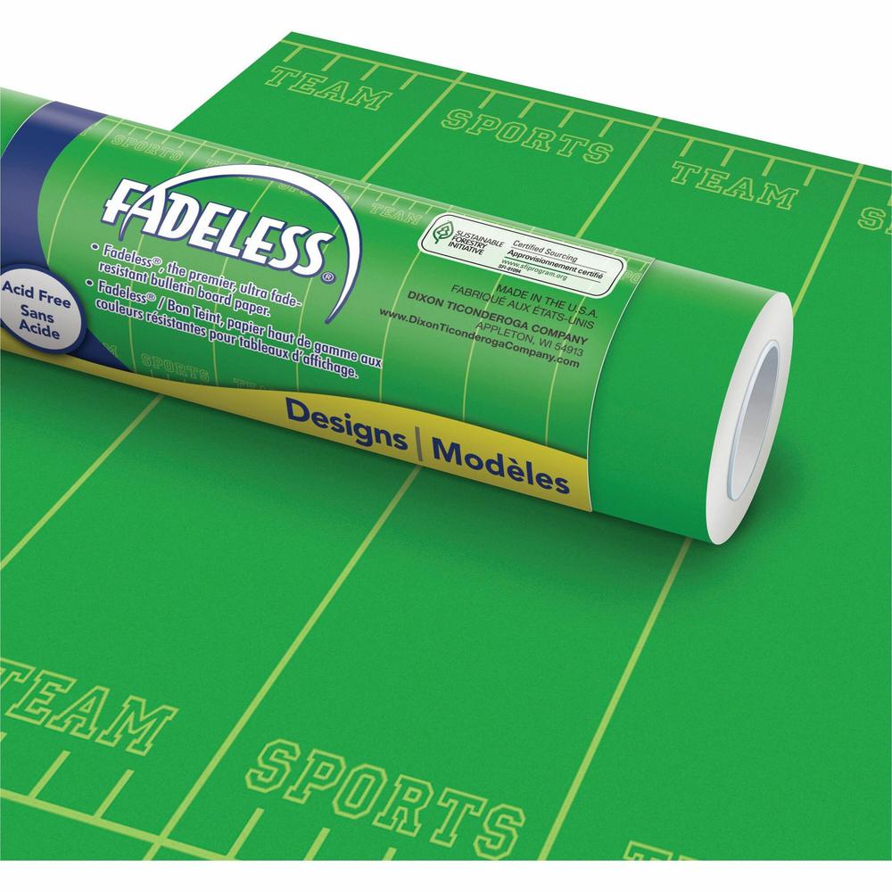 Fadeless Bulletin Board Paper Rolls - Classroom, Door, File Cabinet, School, Home, Office Project, Display, Table Skirting, Party, Decoration - 48"Width x 50 ftLength - 1 Roll - Team Sports - Paper. Picture 1
