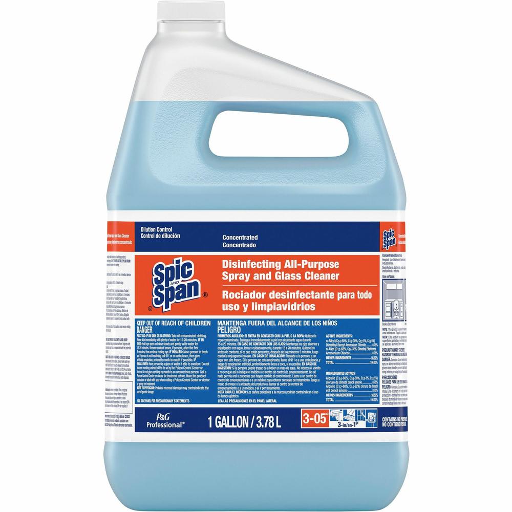 Spic and Span Concentrated Cleaner - Ready-To-Use/Concentrate - 128 fl oz (4 quart) - 2 / Carton - Heavy Duty, Streak-free, Disinfectant - Blue. Picture 1