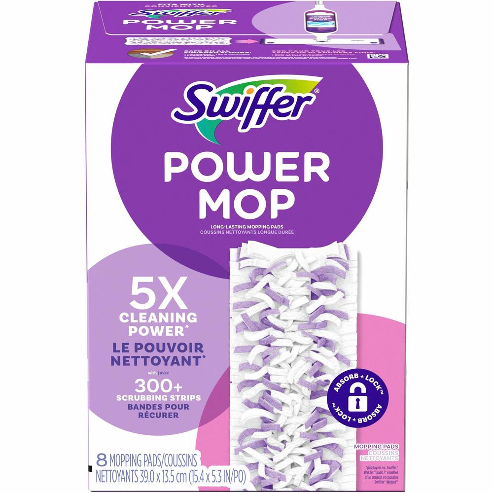 Swiffer PowerMop Mopping Pads - Purple - 8 / Box. Picture 1