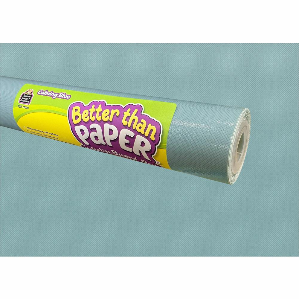 Teacher Created Resources Better Than Paper Board Roll - Bulletin Board, Classroom - 48"Width x 12 ftLength - 1 Roll - Calming Blue. Picture 1