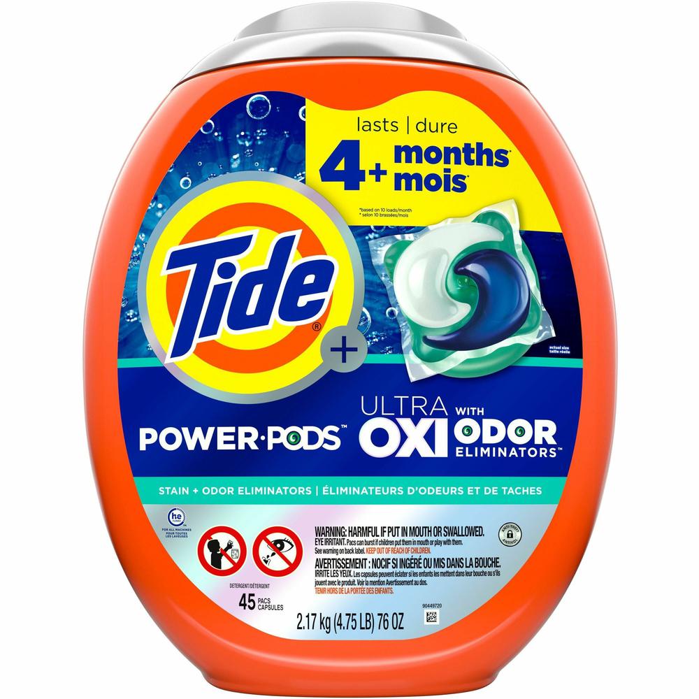 Tide Ultra Oxi Power Pods - 45 / Pack - Orange. Picture 1