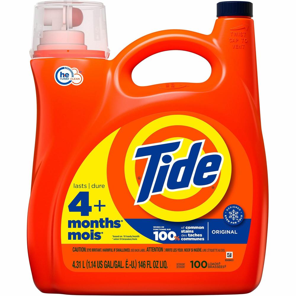 Tide Liquid Laundry Detergent - 146 fl oz (4.6 quart) - 1 Bottle - Orange. Picture 1