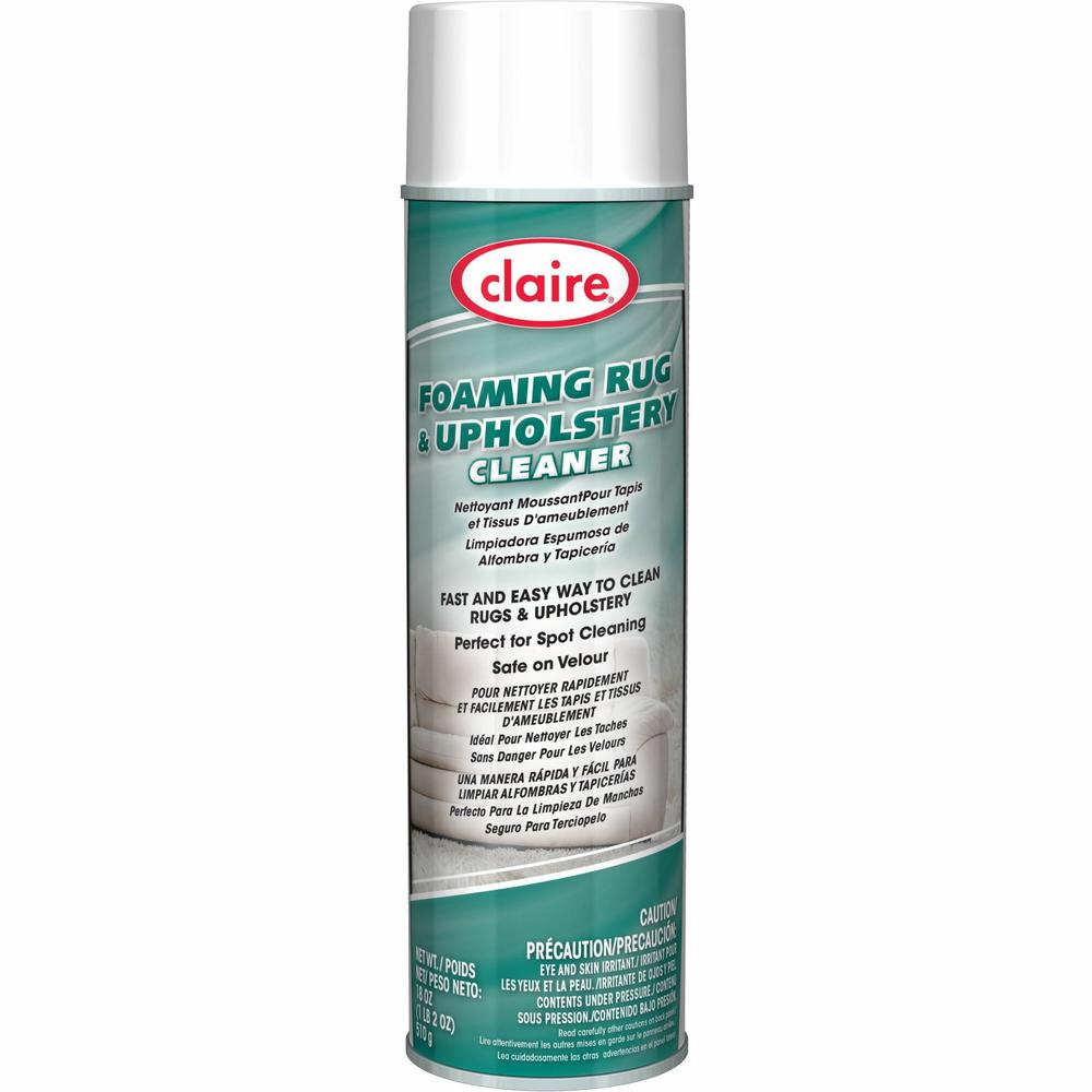 Claire Foaming Rug/Upholstery Cleaner - 18 fl oz (0.6 quart) - Ammonia Scent - 1 Each - Colorless. Picture 1