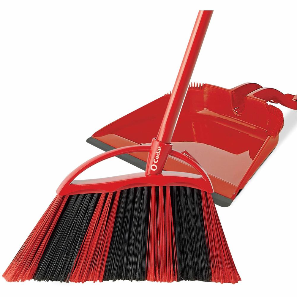 O-Cedar PowerCorner One Sweep Broom - 1 Each - Red, Black, Gray. Picture 1