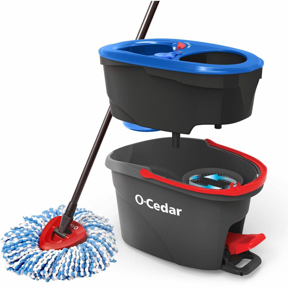 O-Cedar EasyWring RinseClean Spin Mop - MicroFiber Head - Washable, Reusable, Machine Washable, Refillable, Telescopic Handle - 1 Each - Multi. Picture 1