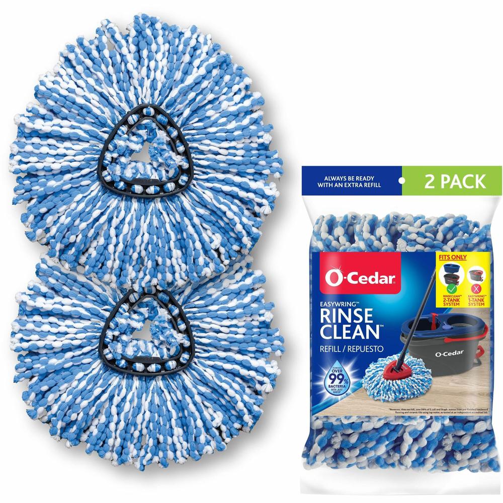 O-Cedar EasyWring Rinse Clean Mop Refill - MicroFiber - Multi - 2 / Pack. Picture 1
