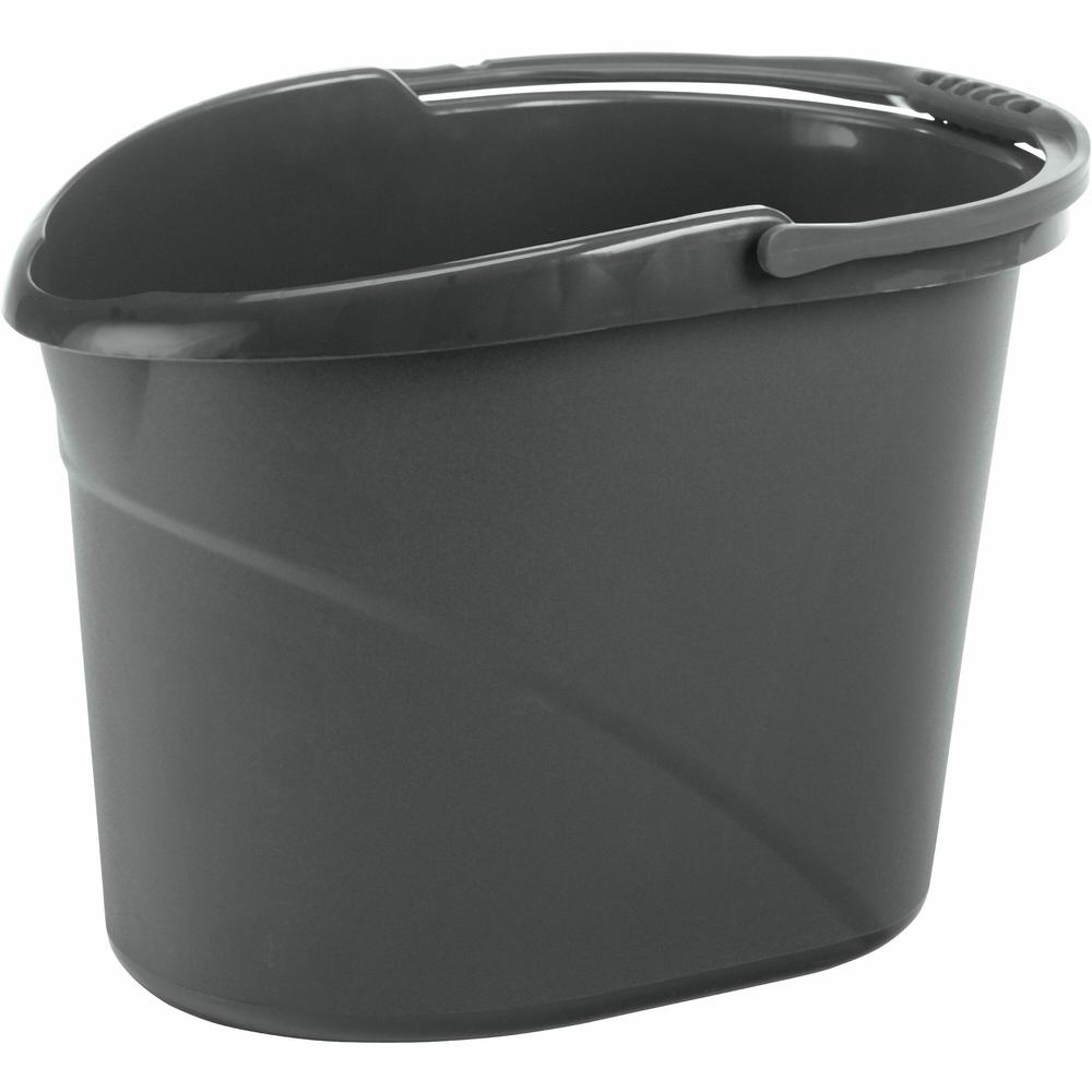 O-Cedar Easy Pour Bucket - 3 gal - Splash Resistant, Durable, Handle - Plastic - Gray - 1 Each. Picture 1