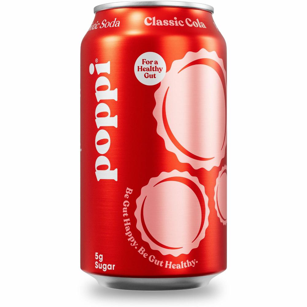 Poppi Classic Cola Prebiotic Soda - Ready-to-Drink - 12 fl oz (355 mL) - 12 / Carton. Picture 1