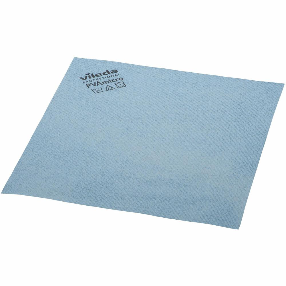 Vileda Professional PVAmicro Cleaning Cloths - 15" Length x 14" Width - 5 / Pack - Streak-free, Absorbent, Flexible, Soft - Blue. Picture 1