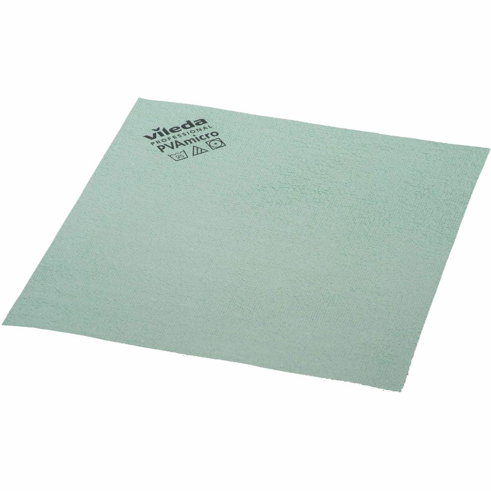 Vileda Professional PVAmicro Cleaning Cloths - Concentrate - 15" Length x 14" Width - 5 / Pack - Streak-free, Absorbent, Flexible, Soft - Green. Picture 1