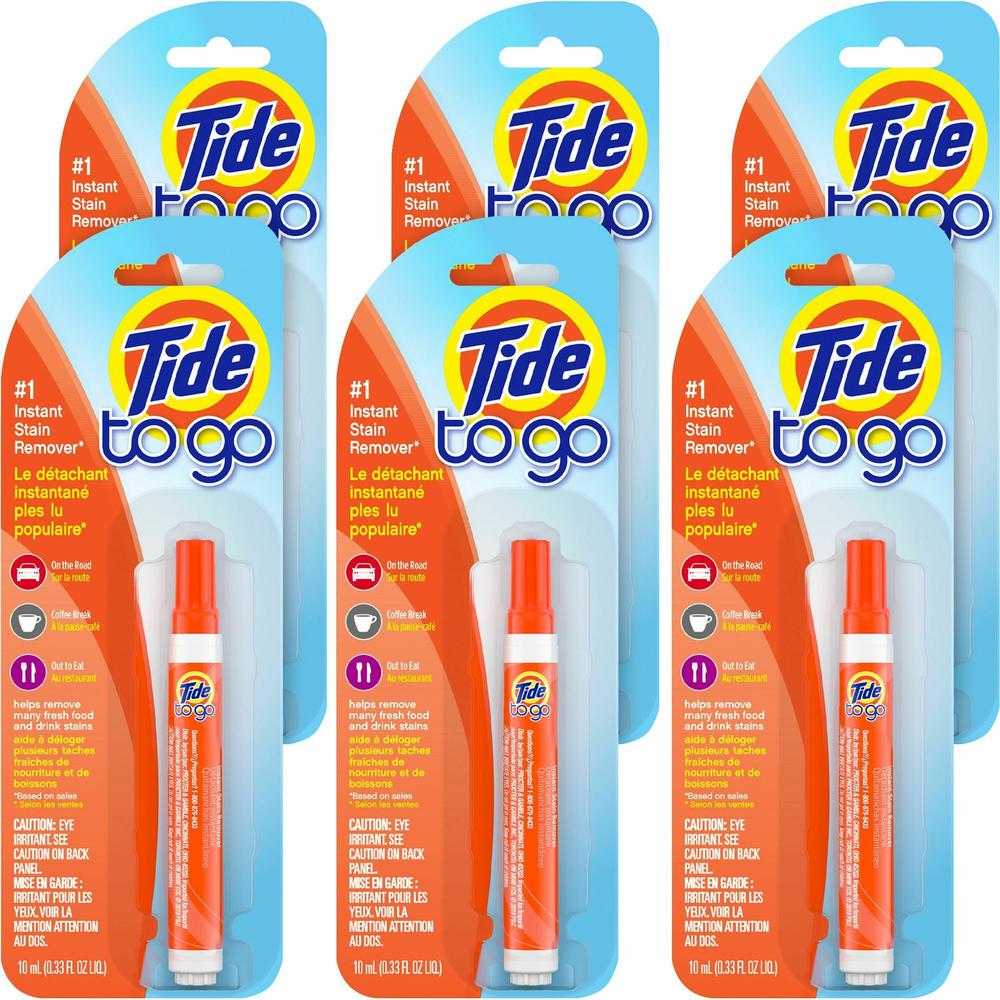 Tide To Go Stain Remover Pen - 0.34 oz (0.02 lb) - 6 / Carton - Phosphate-free, Machine Washable, Bleach-free - Orange. Picture 1