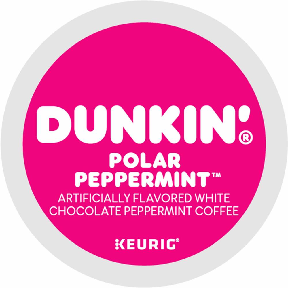 Dunkin'&reg; K-Cup Polar Peppermint Coffee - Compatible with Keurig K-Cup Brewer - Medium - 22 / Box. Picture 1