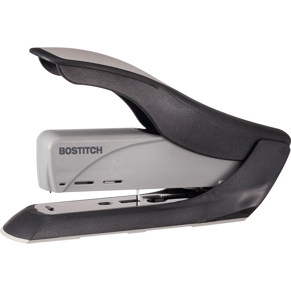 Bostitch Spring-Powered Antimicrobial Heavy Duty Stapler - 60 Sheets Capacity - 5/16" , 3/8" Staple Size - 1 Each - Black, Gray. Picture 1