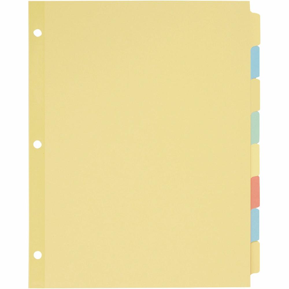 Avery&reg; Plain Tab Write-On Dividers - 8 x Divider(s) - Write-on Tab(s) - 8 Tab(s)/Set - 8.5" Divider Width x 11" Divider Length - Letter - Multicolor Tab(s) - Recycled - Reinforced, Non-laminated -. Picture 1