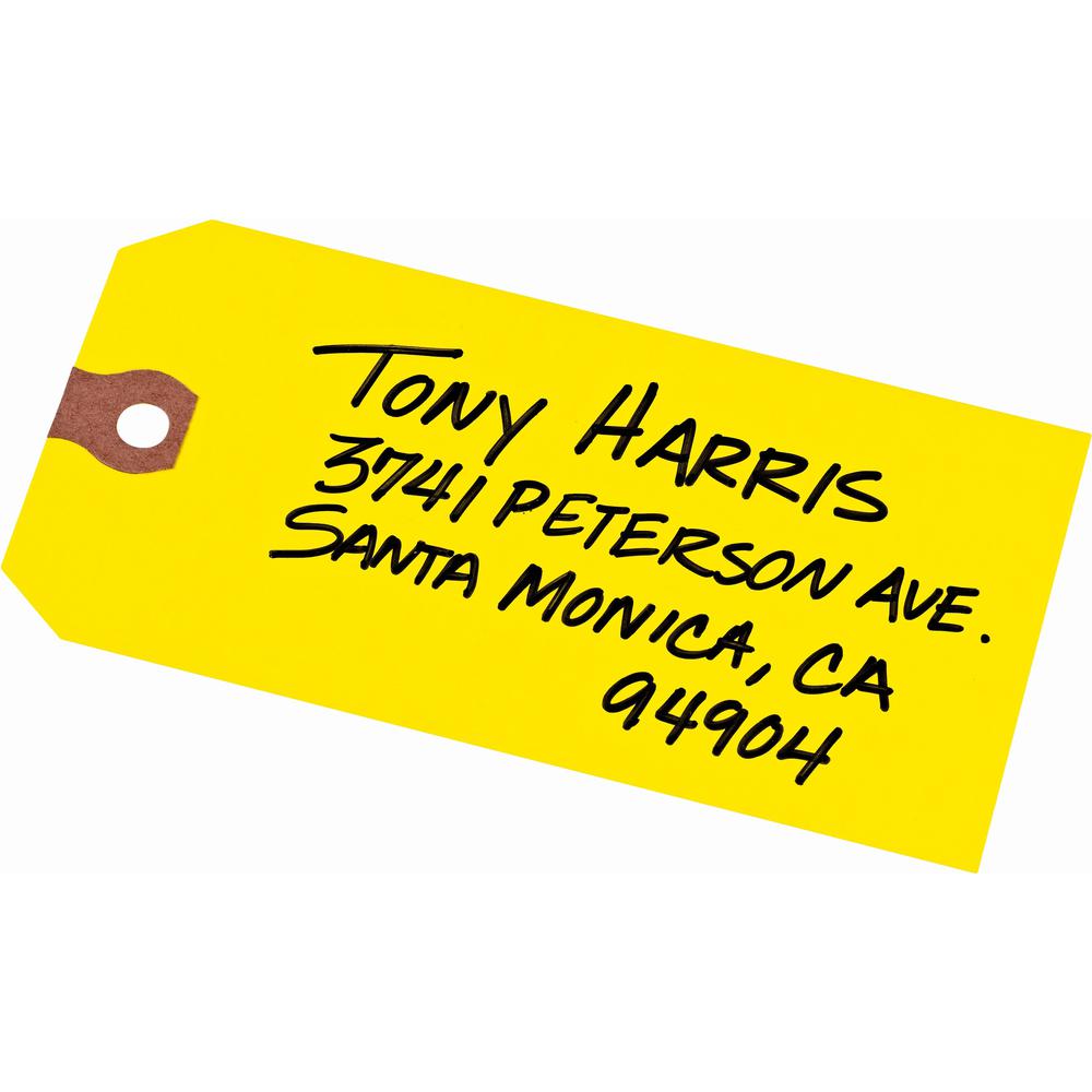 Avery&reg; Shipping Tags - Unstrung - 4.75" Length x 2.37" Width - Rectangular - 1000 / Box - Card Stock - Yellow. Picture 1