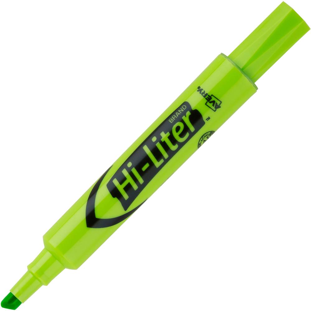 Avery&reg; Desk-Style, Fluorescent Green, 1 Count (24020) - Chisel Marker Point Style - Refillable - Fluorescent Green Water Based Ink - Green Barrel - 1 Dozen. Picture 1