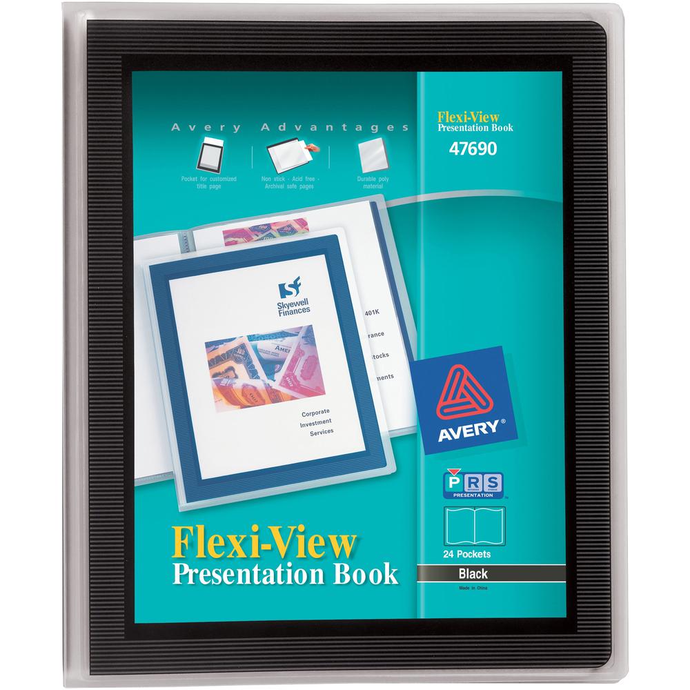 Avery&reg; Flexi-View Presentation Book - Letter - 8 1/2" x 11" Sheet Size - 48 Sheet Capacity - Internal Pocket(s) - Polypropylene - Non-stick, Spill-free, Preprinted, Lightweight - 1 Each. Picture 1