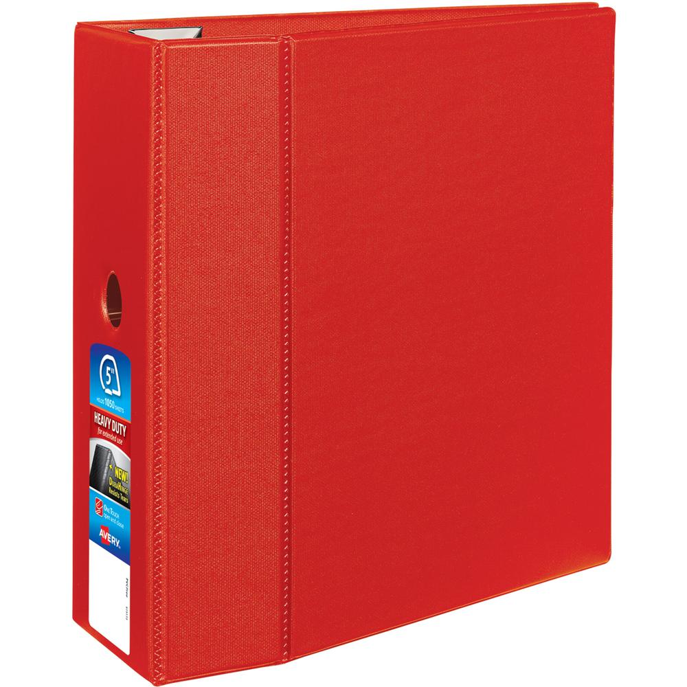 Avery&reg; Heavy-Duty Red 5" Binder (79586) - Avery&reg; Heavy-Duty 3 Ring Binder, 5" One Touch EZD&reg; Rings, 2.3/4.8" Spine, 1 Red Binder (79586). Picture 1