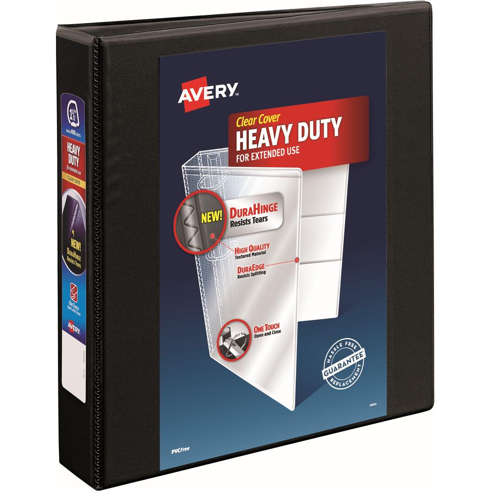 Avery&reg; Heavy-Duty View 3 Ring Binder - 1 1/2" Binder Capacity - Letter - 8 1/2" x 11" Sheet Size - 400 Sheet Capacity - 3 x Ring Fastener(s) - 4 Pocket(s) - Recycled - Pocket, Heavy Duty, One Touc. Picture 1