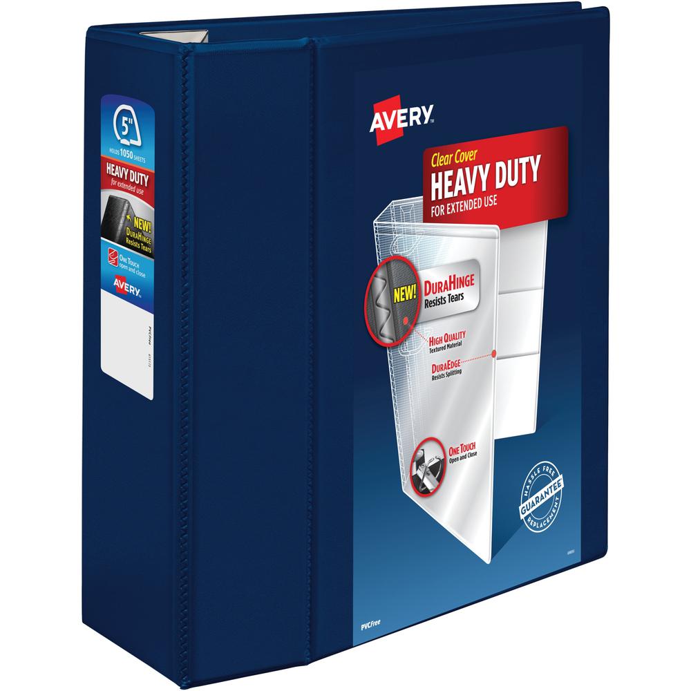 Avery&reg; Heavy-Duty View Navy Blue 5" Binder (79806) - Avery&reg; Heavy-Duty View 3 Ring Binder, 5" One Touch EZD&reg; Rings, 2.3/4.8" Spine, 1 Navy Blue Binder (79806). Picture 1