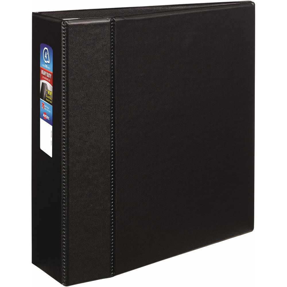 Avery&reg; 4" Heavy Duty Binder - 4" Binder Capacity - Letter - 8 1/2" x 11" Sheet Size - 780 Sheet Capacity - Ring Fastener(s) - 4 Pocket(s) - Polypropylene - Recycled - Pocket, Heavy Duty, One Touch. Picture 1
