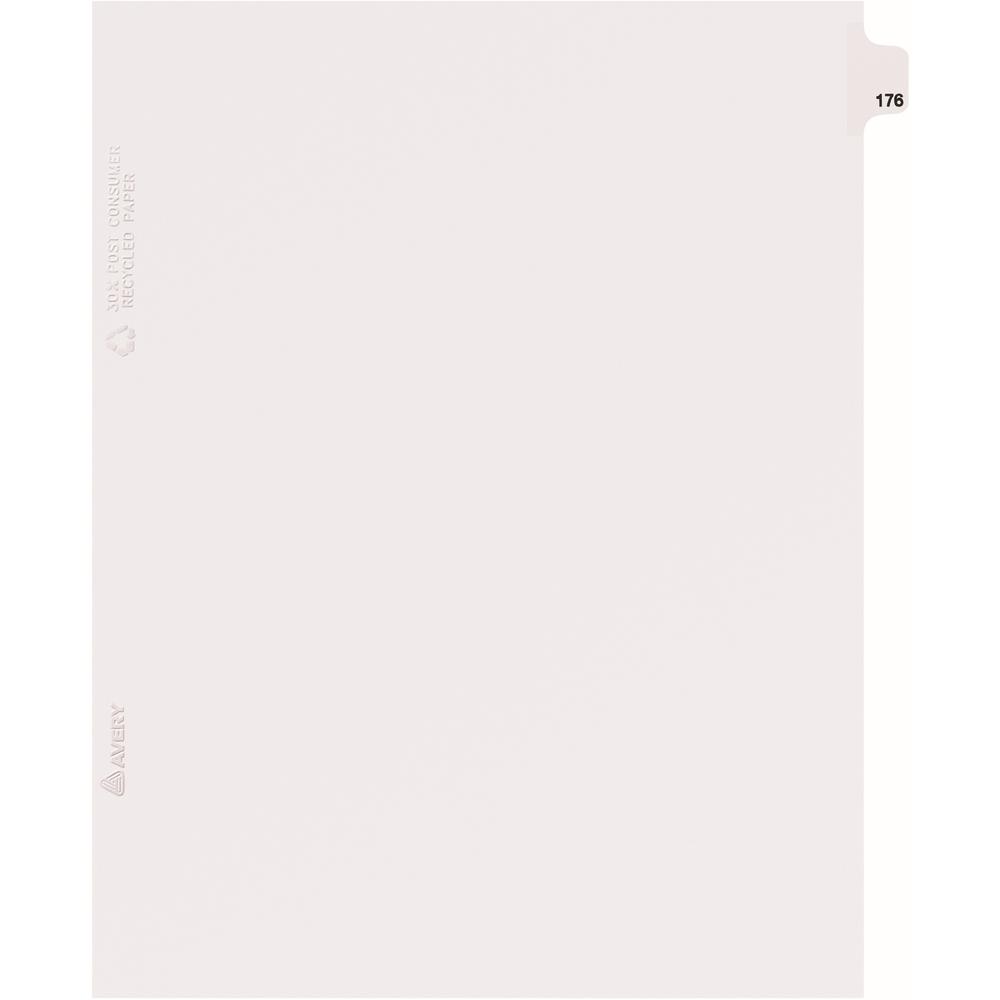 Avery&reg; Side Tab Individual Legal Dividers - 25 x Divider(s) - Side Tab(s) - 176 - 1 Tab(s)/Set - 8.5" Divider Width x 11" Divider Length - Letter - 8.50" Width x 11" Length - White Paper Divider -. The main picture.