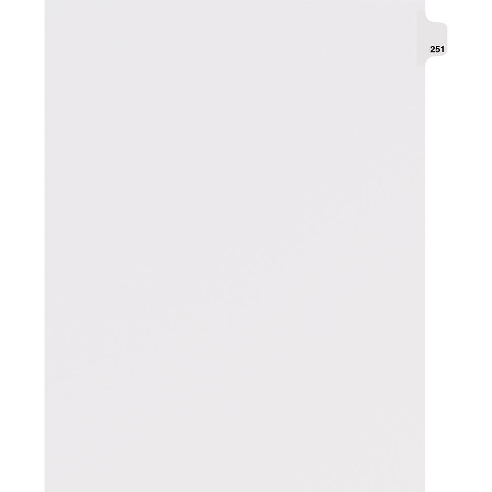Avery&reg; Side Tab Individual Legal Dividers - 25 x Divider(s) - Side Tab(s) - 251 - 1 Tab(s)/Set - 8.5" Divider Width x 11" Divider Length - Letter - 8.50" Width x 11" Length - White Paper Divider -. Picture 1