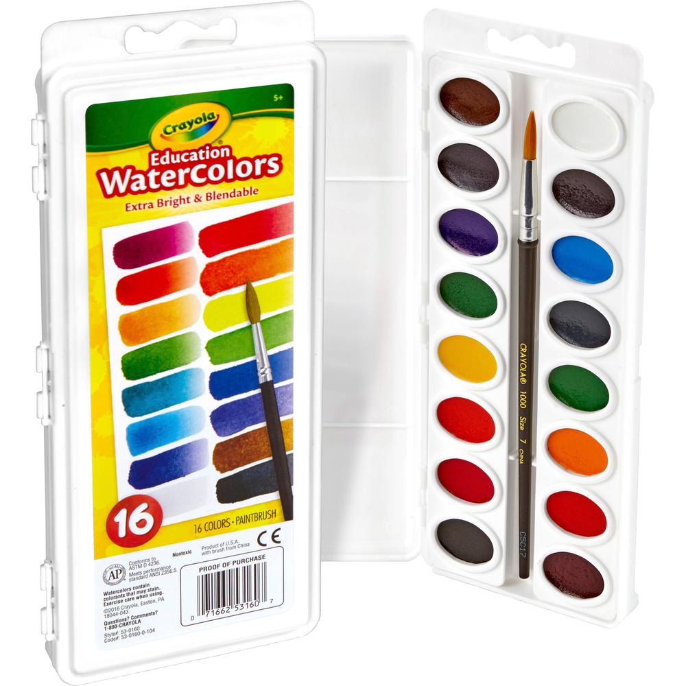 Crayola Oval Pan Cake Water Color - 6.80 oz - 1 Each - Assorted. Picture 1