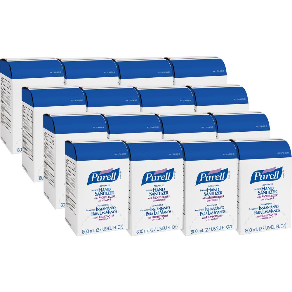 PURELL&reg; Hand Sanitizer Gel Refill - 27.1 fl oz (800 mL) - Kill Germs - Hand - Moisturizing - Clear - 12 / Carton. Picture 1
