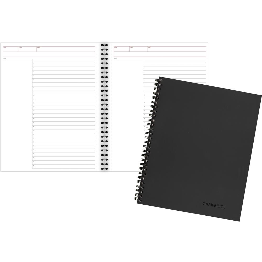 Mead 1 - Subject Action Planner Notebook - Letter - 80 Sheets - Double Wire Spiral - 0.34" Ruled - 20 lb Basis Weight - Letter - 8 1/2" x 11" - White Paper - Black Binding - BlackLinen Cover - Bond Pa. Picture 1