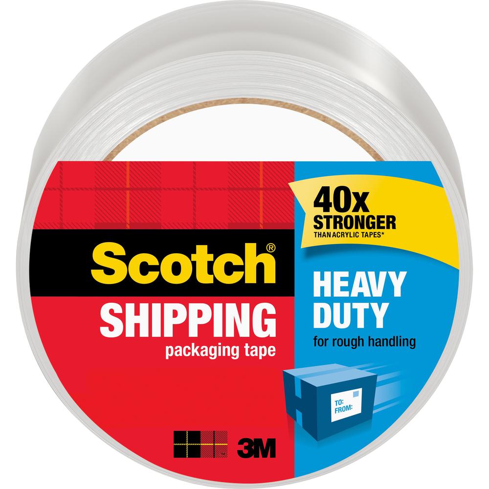 Scotch Heavy-Duty Shipping/Packaging Tape - 54.60 yd Length x 1.88" Width - 3.1 mil Thickness - 3" Core - Synthetic Rubber Resin - 3.10 mil - Rubber Resin Backing - Pistol Grip Dispenser - Split Resis. Picture 1