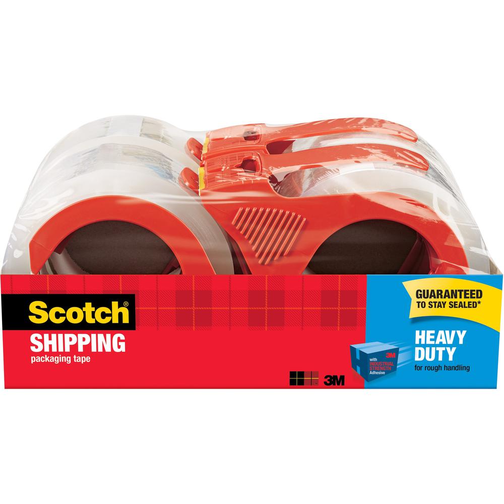 Scotch Heavy-Duty Shipping/Packaging Tape - 54.60 yd Length x 1.88" Width - 3.1 mil Thickness - 3" Core - Synthetic Rubber Resin - 3.10 mil - Dispenser Included - Breakage Resistance, Tear Resistant, . Picture 1