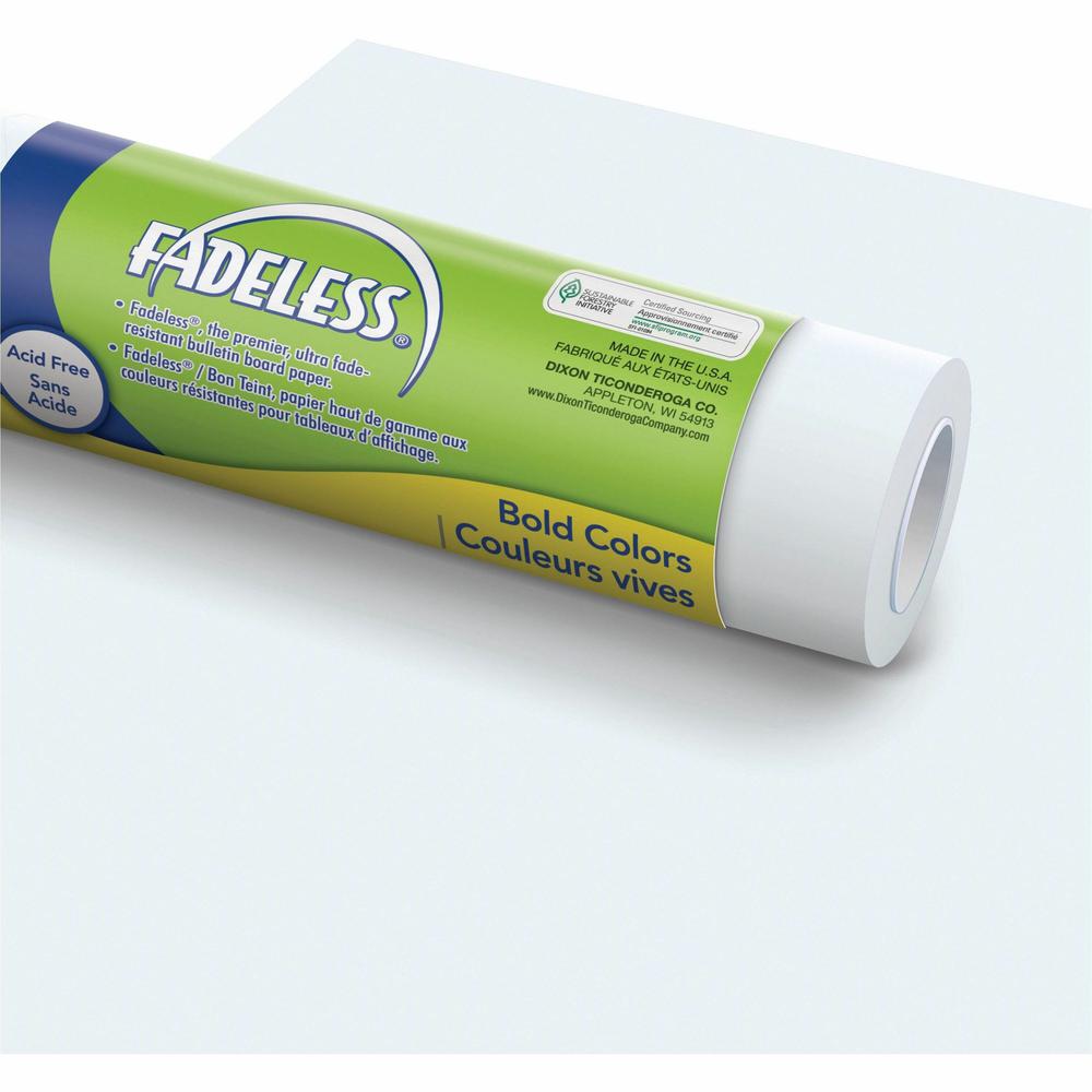 Fadeless Bulletin Board Art Paper - ClassRoom Project, Home Project, Office Project - 48"Width x 50 ftLength - 1 / Roll - White. Picture 1